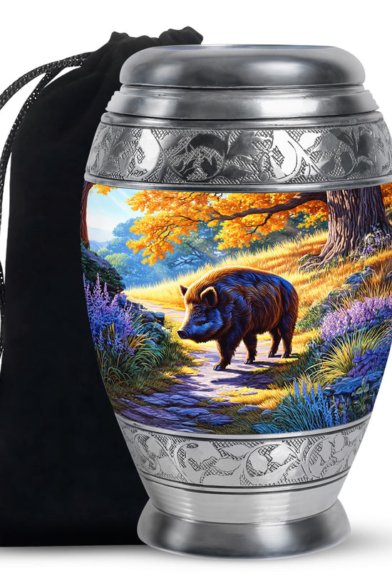Boar Nature Cremation Urns - Beautiful Fall Forest Funeral Urns For Ashes