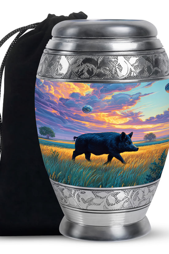 Black Pig Cremation Urns - Golden Field Funeral Urns For Human Ashes