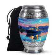 Sunset Yacht Cremation Urns - Mountain Lake Funeral Urns For Ashes