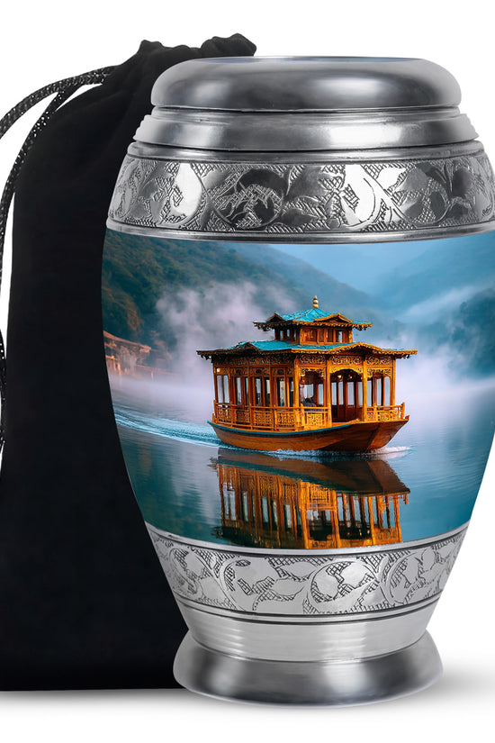Houseboat Cremation Urn For Ashes - Wooden Memorial Urn