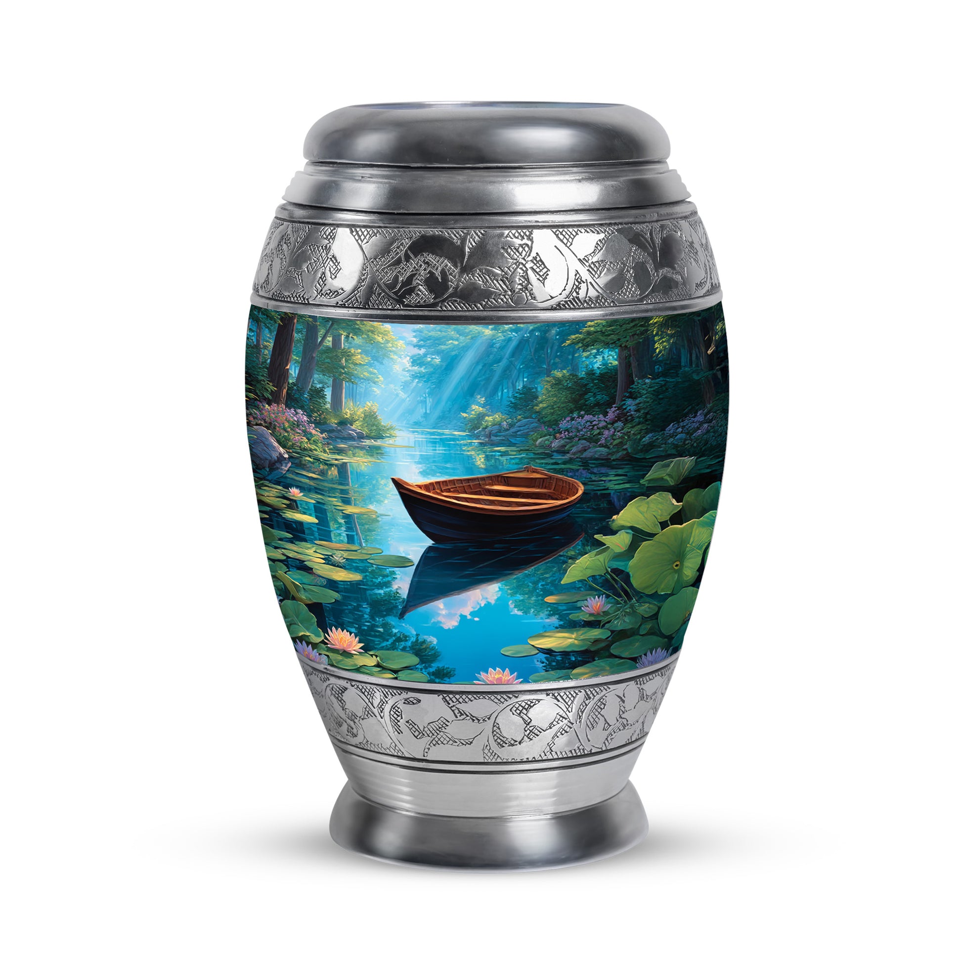 Remarkable Boat Memorial Cremation Urns - Blue 10-inch, 200 cu in - Karyliz