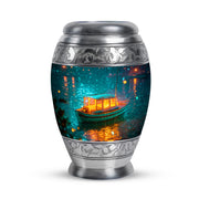 Teal Boat Cremation Urns - Imperial Haven 10-inch, 200 cu in - Karyliz