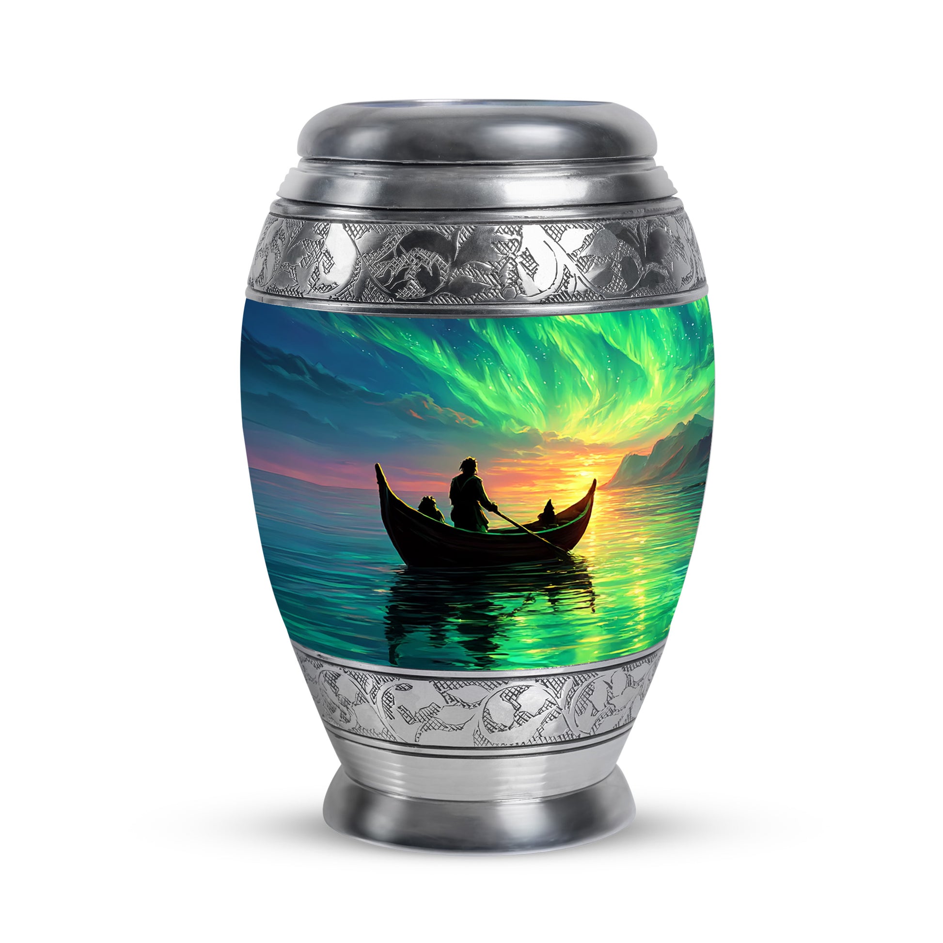 Distinguished Blue Boat Cremation Urn for Ashes - 10-inch, 200 cu in - Karyliz