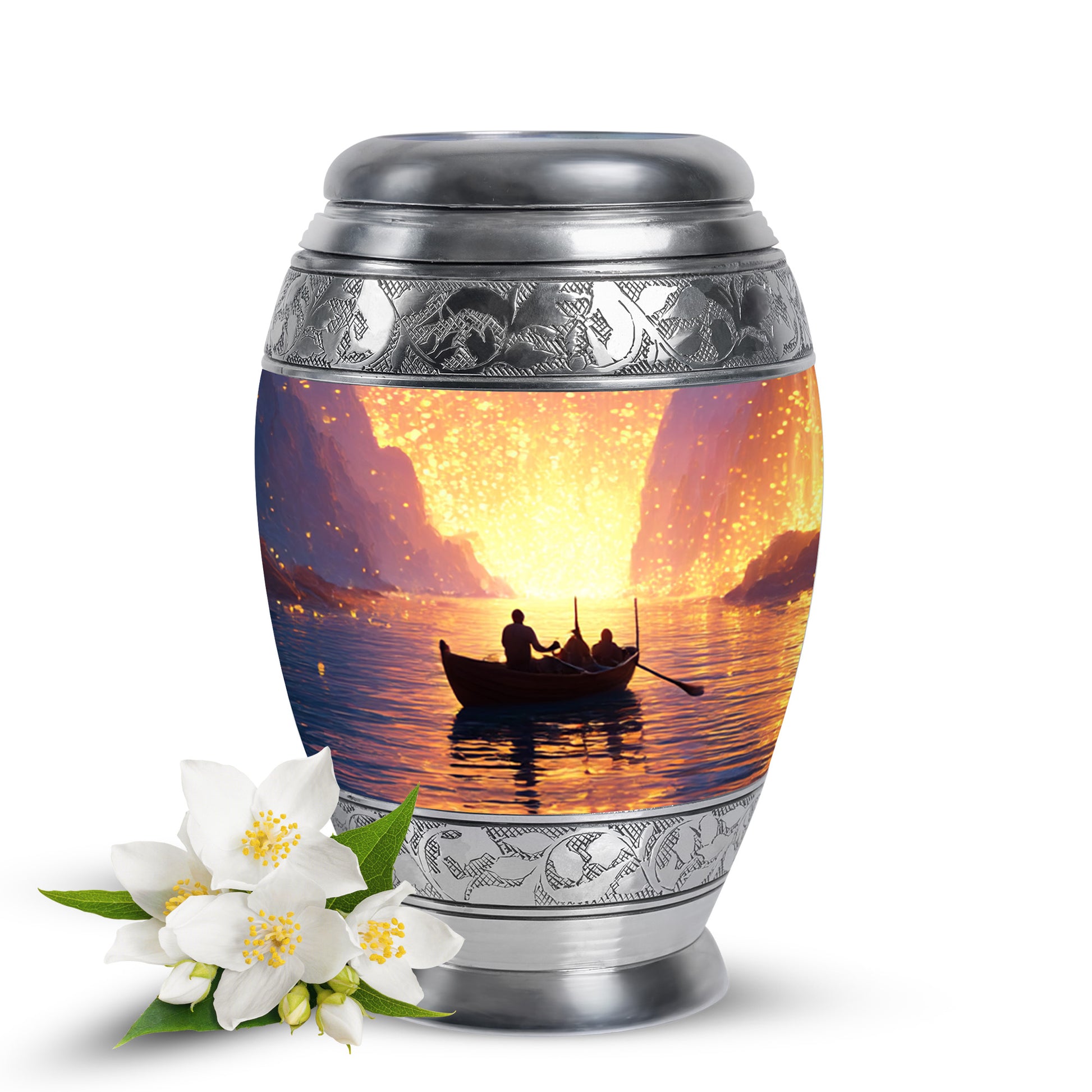Personalized Red Boat Cremation Urns for Ashes - Enchanting 10-inch - Karyliz
