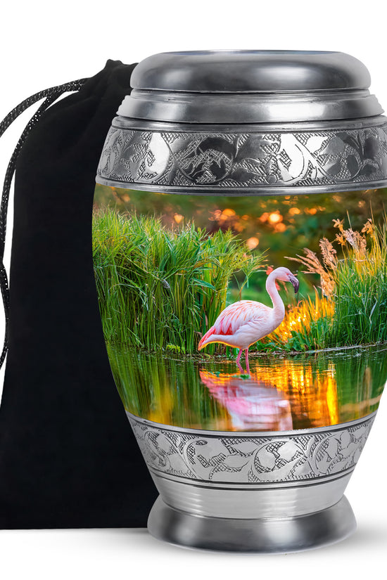 White Flamingo Burial Urn - Cremation Memorial Containers for Ashes