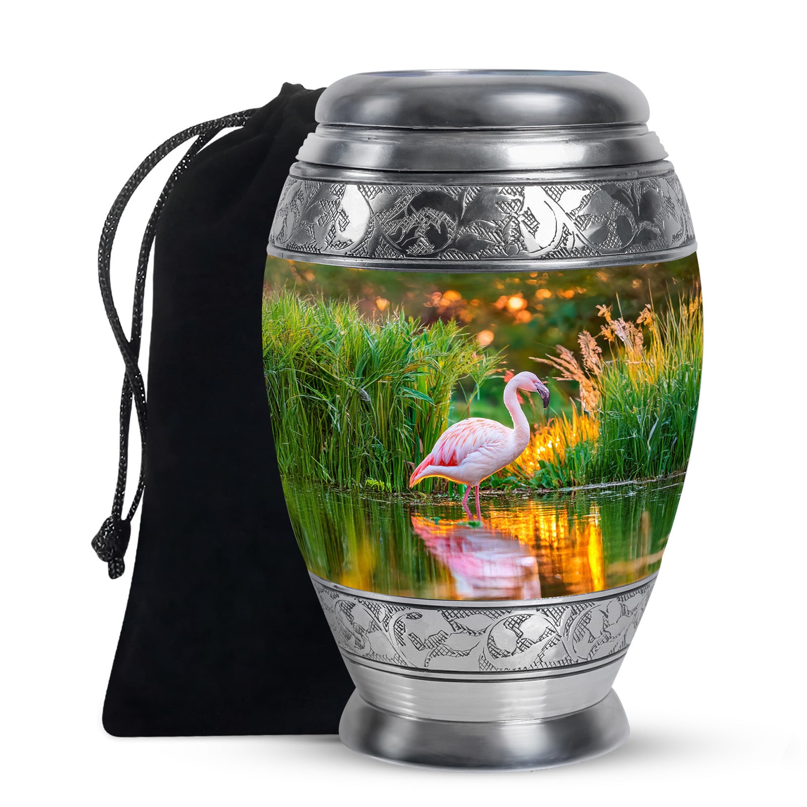 White Flamingo Burial Urn - Cremation Memorial Containers for Ashes