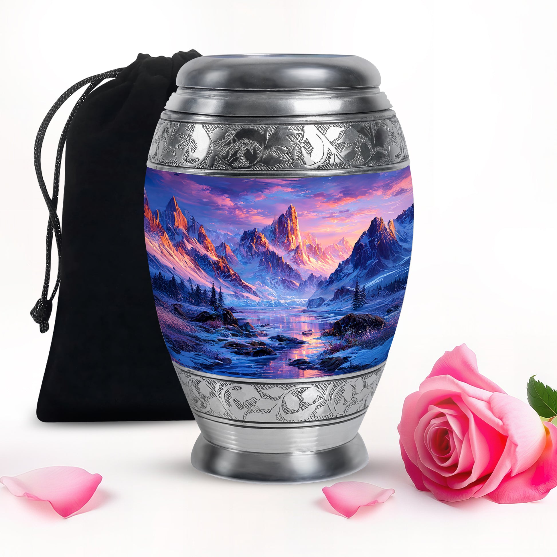 Mountain Sunset Cremation Urn - Nature Landscape Cremation Urn For Burial