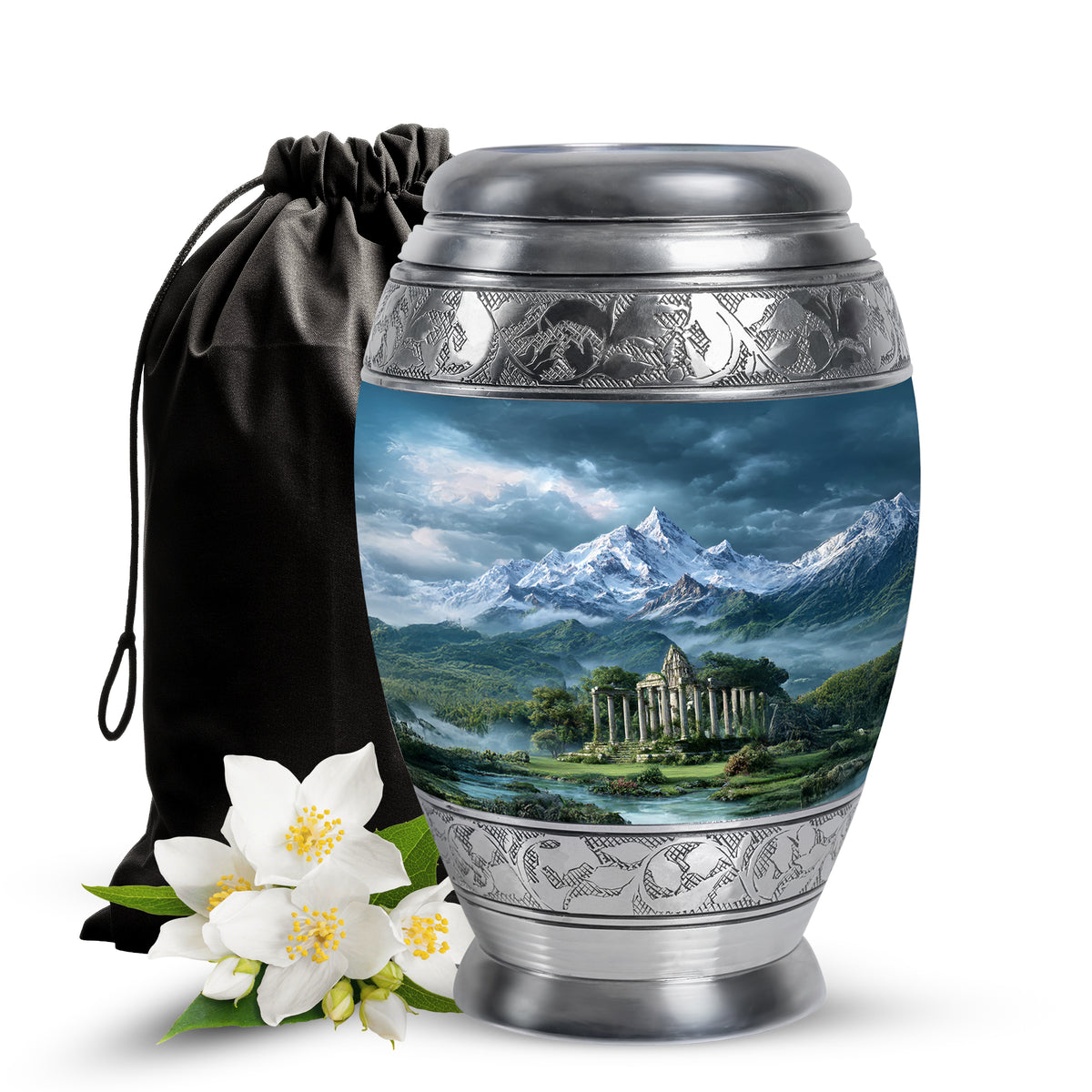 Snow Mountain Cremation Urn - Scenic Memorial Urn For Human Ashes