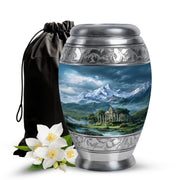 Snow Mountain Cremation Urn - Scenic Memorial Urn For Human Ashes