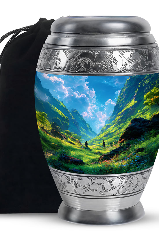 Mountain Scenic Memorial Urn - Large Funeral Urn For Loved Ones