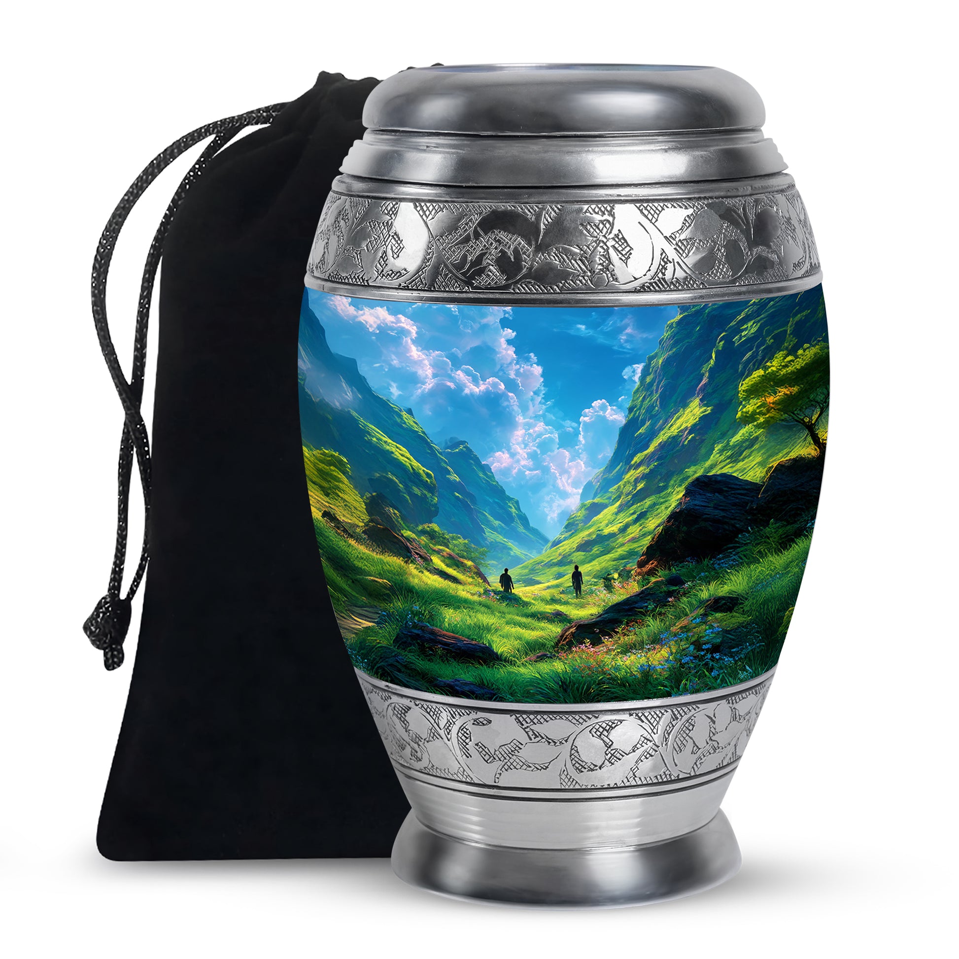 Mountain Scenic Memorial Urn - Large Funeral Urn For Loved Ones