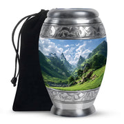 Peaceful Hills Theme Funeral Urn - Mountain Memorial Urn For Adult Ashes