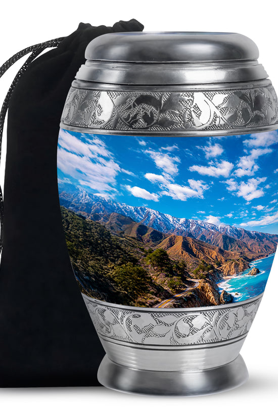 Scenic Mountain Funeral Urn - Memorial Urn For Male & Female