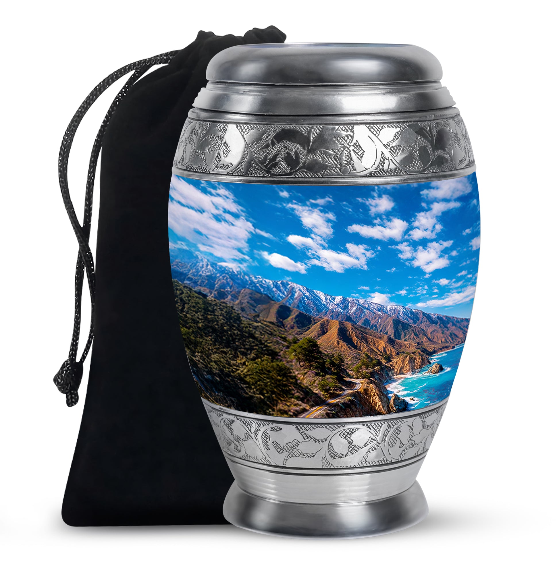 Scenic Mountain Funeral Urn - Memorial Urn For Male & Female