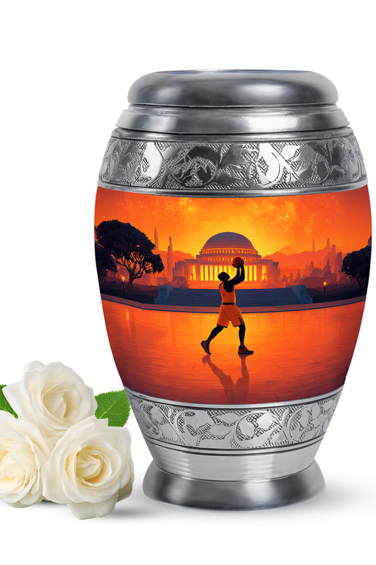 Red Basketball Cremation Urns - Honored Resting Place 10-inch, 200 cu in - Yatskia