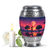 Blue Basketball Devotion Cremation Urns for Human Ashes - 10-inch, 200 cu in - Yatskia