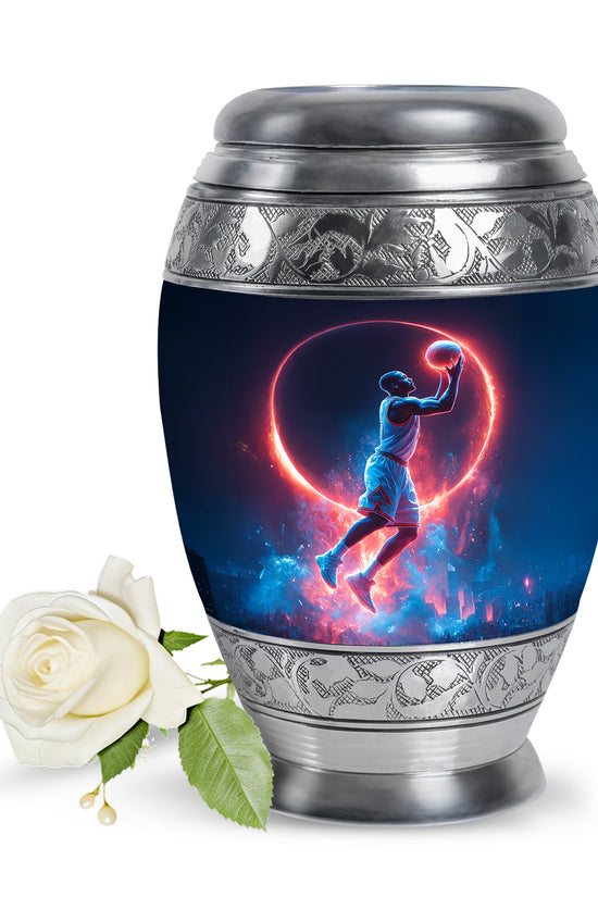 Personalized Basketball Cremation Urns - Eminent Blue 10-inch, 200 cu in - Yatskia