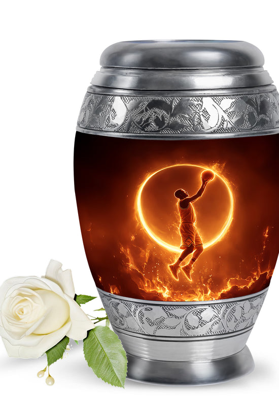 Black Basketball Beacon Cremation Urns for Human Ashes - 10-inch, 200 cu in - Yatskia