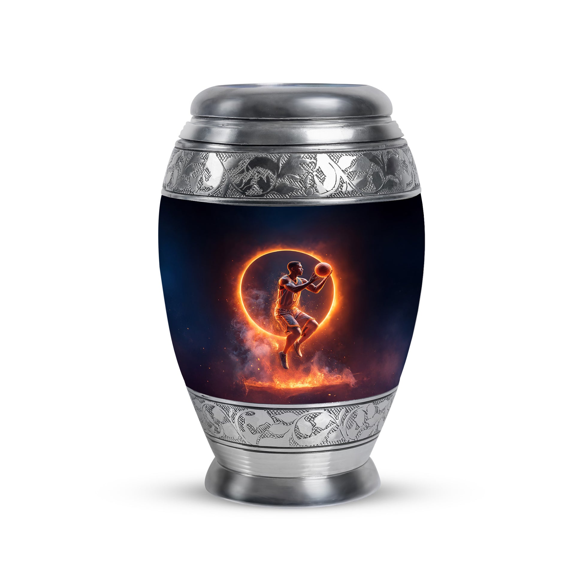 Black Basketball Homage Cremation Urns for Human Ashes - 10-inch, 200 cu in - Yatskia