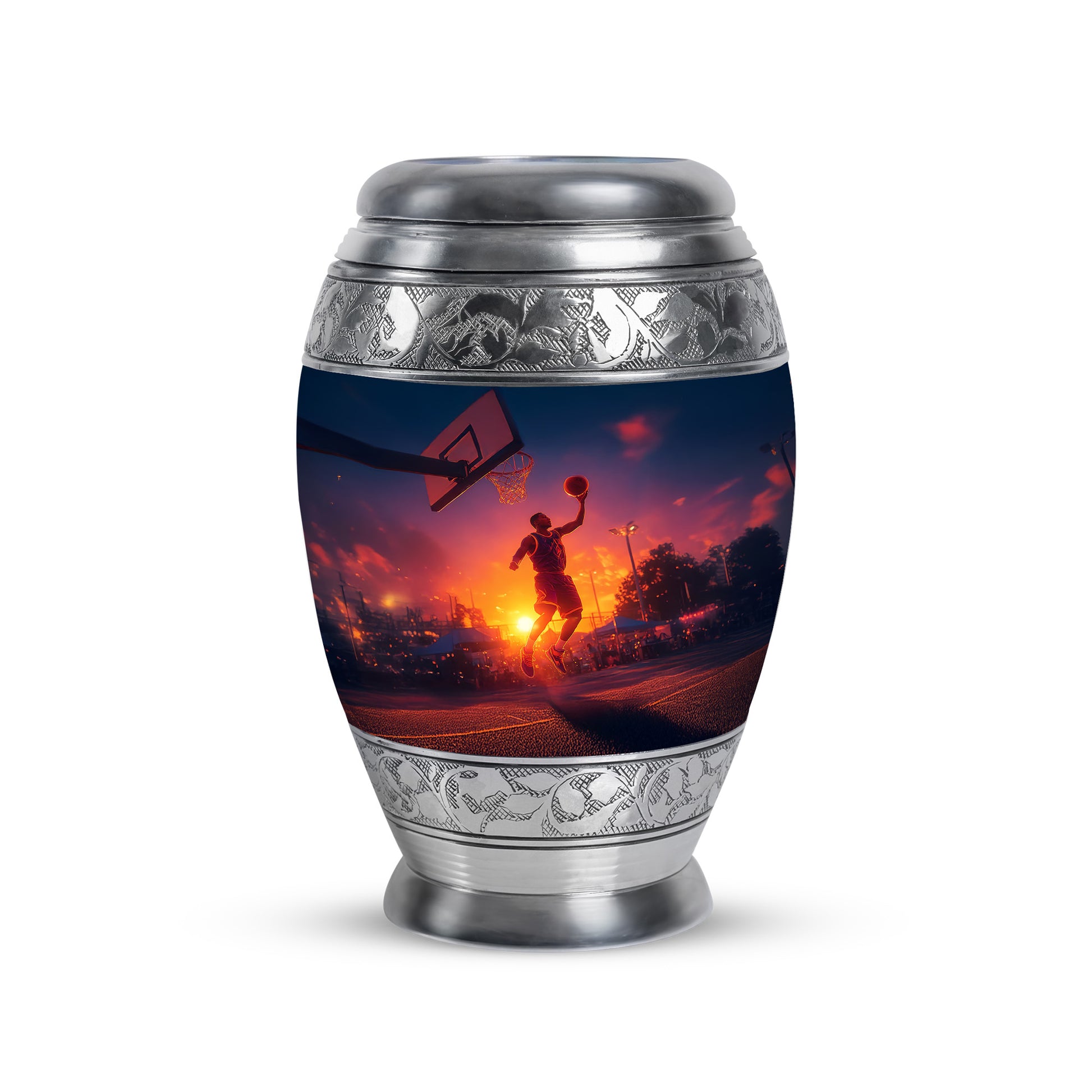 Blue Resounding Basketball Memorial Urn for Ashes - 10-inch, 200 cu in - Yatskia