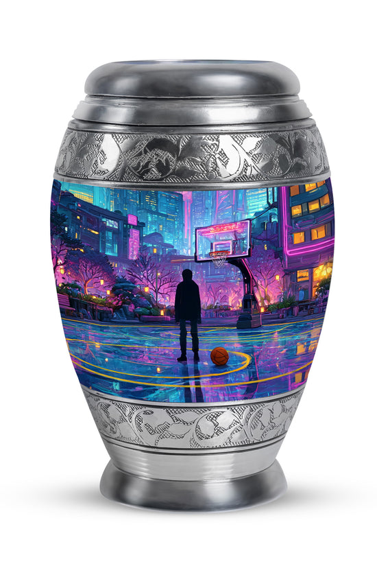 Blue Basketball Cremation Urns - Enduring Legacy 10-inch, 200 cu in - Yatskia