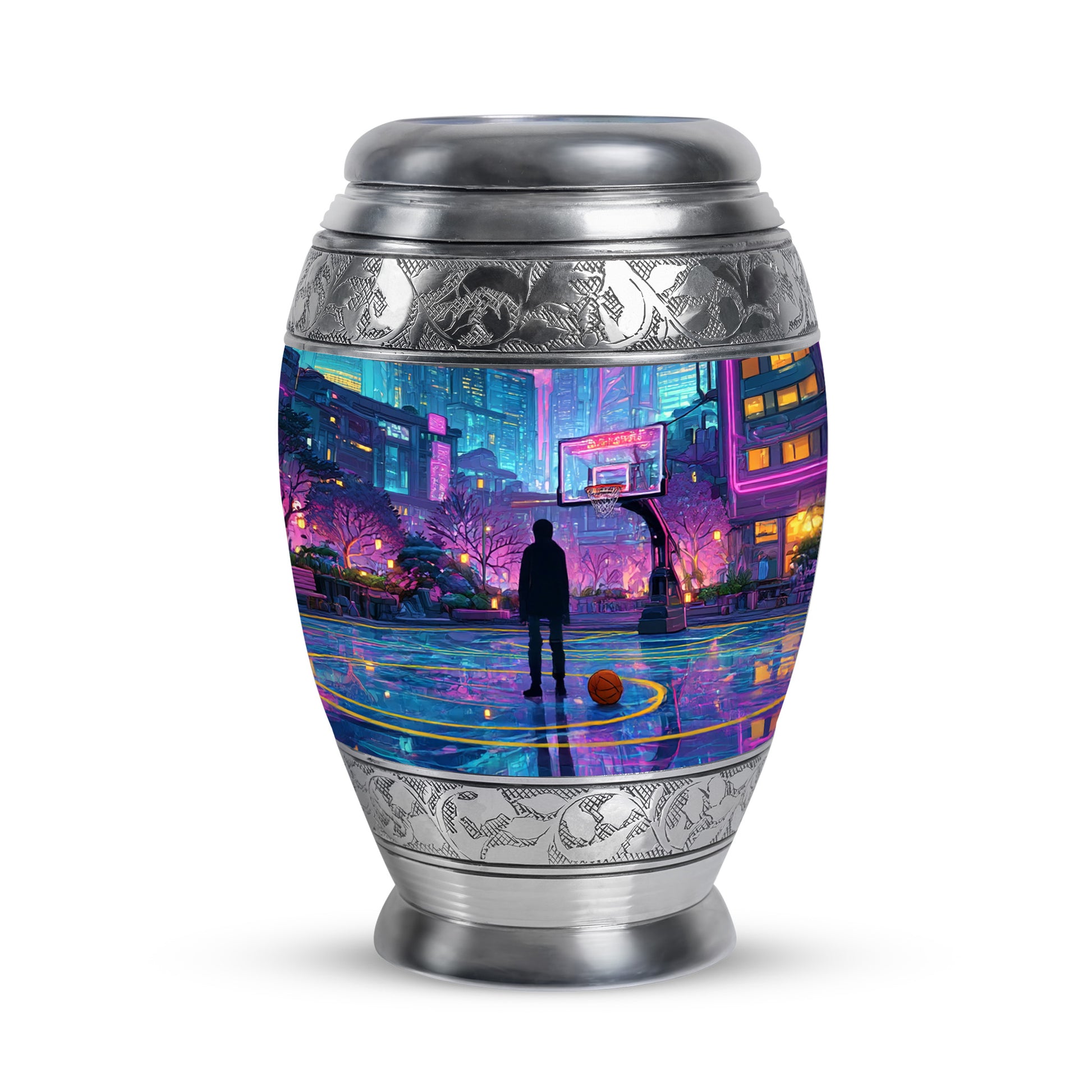 Blue Basketball Cremation Urns - Enduring Legacy 10-inch, 200 cu in - Yatskia