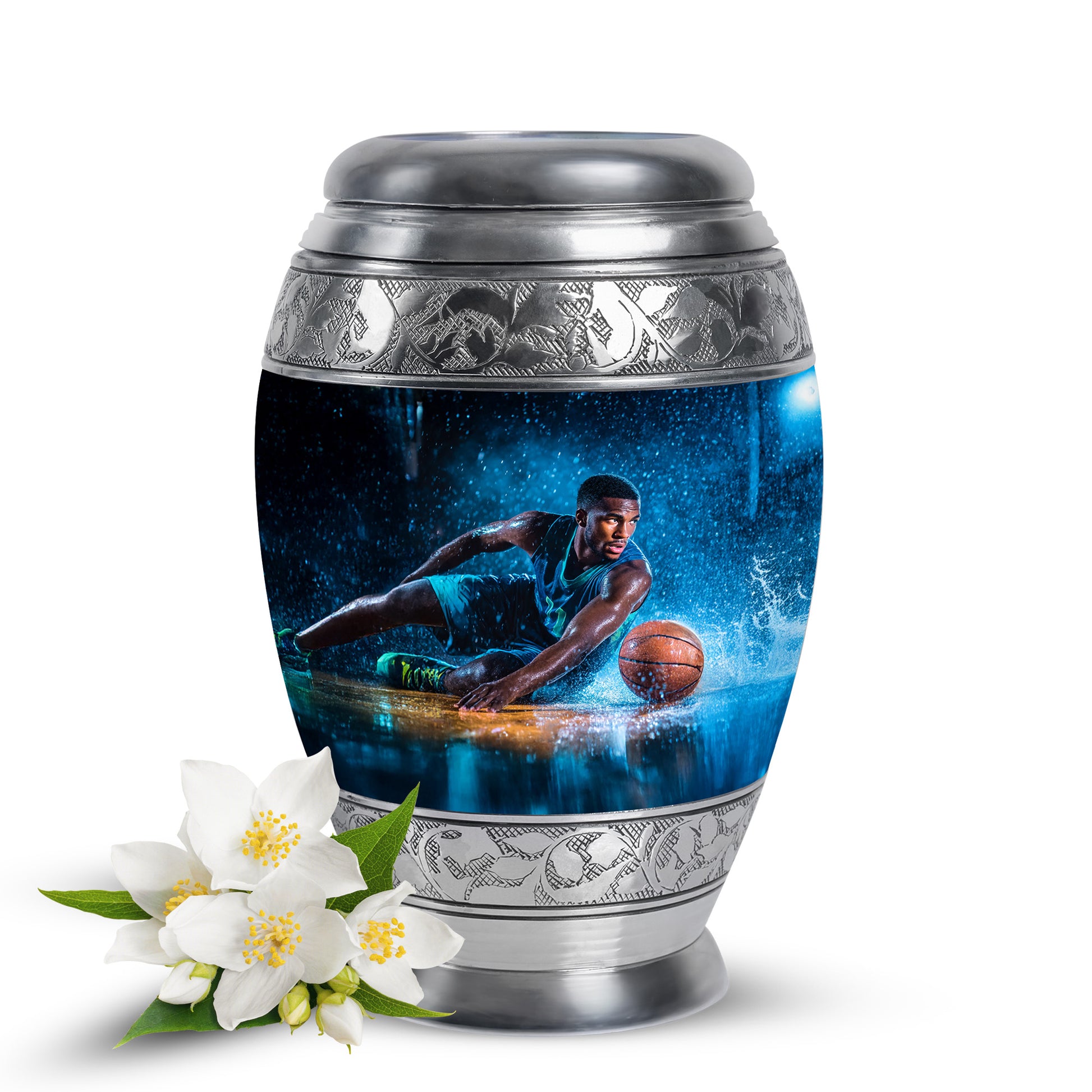 Remarkable Basketball Memorial Cremation Urns - Black 10-inch, 200 cu in - Yatskia