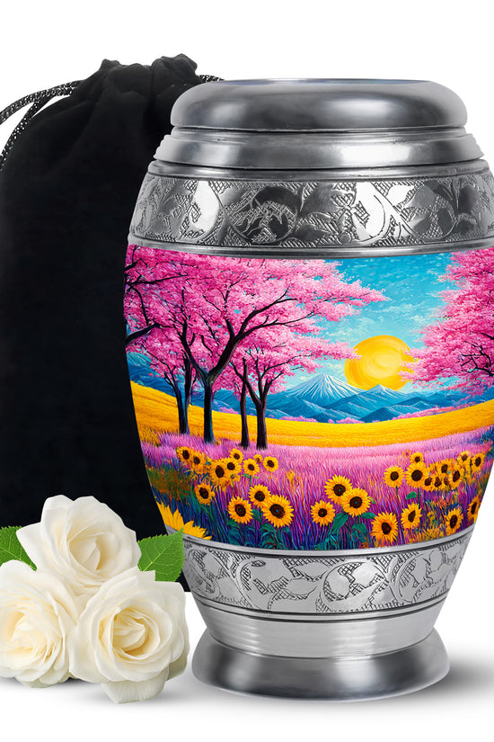 Beautiful Artistic Theme Cremation Urn For Ashes - Aluminium Funeral Urn