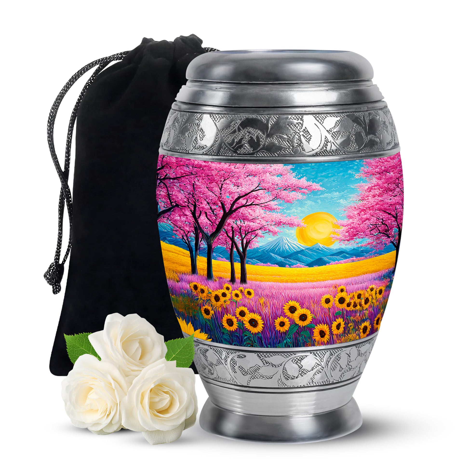 Beautiful Artistic Theme Cremation Urn For Ashes - Aluminium Funeral Urn