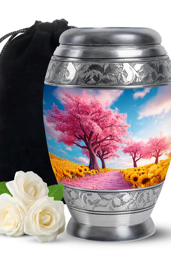 Pink Tree Memorial Urn - Decorative Funeral Urn For Human Ashes