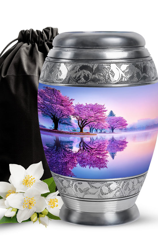 Cherry Blossom Cremation Urn – Scenic Memorial Urn For Human Ashes