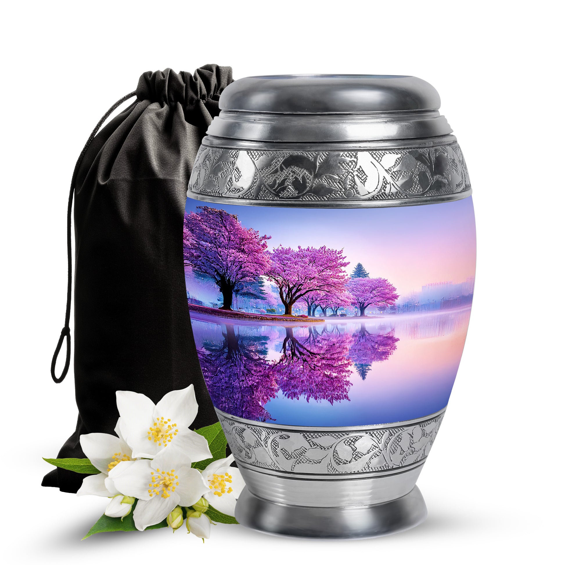 Cherry Blossom Cremation Urn – Scenic Memorial Urn For Human Ashes