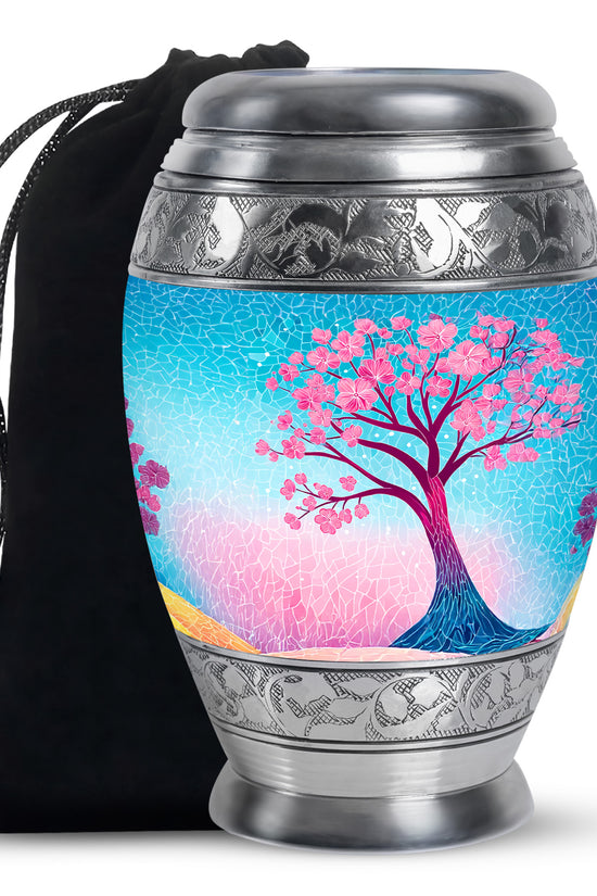 Artistic Floral Cremation Urn - Unique Memorial Urns For Adult Ashes