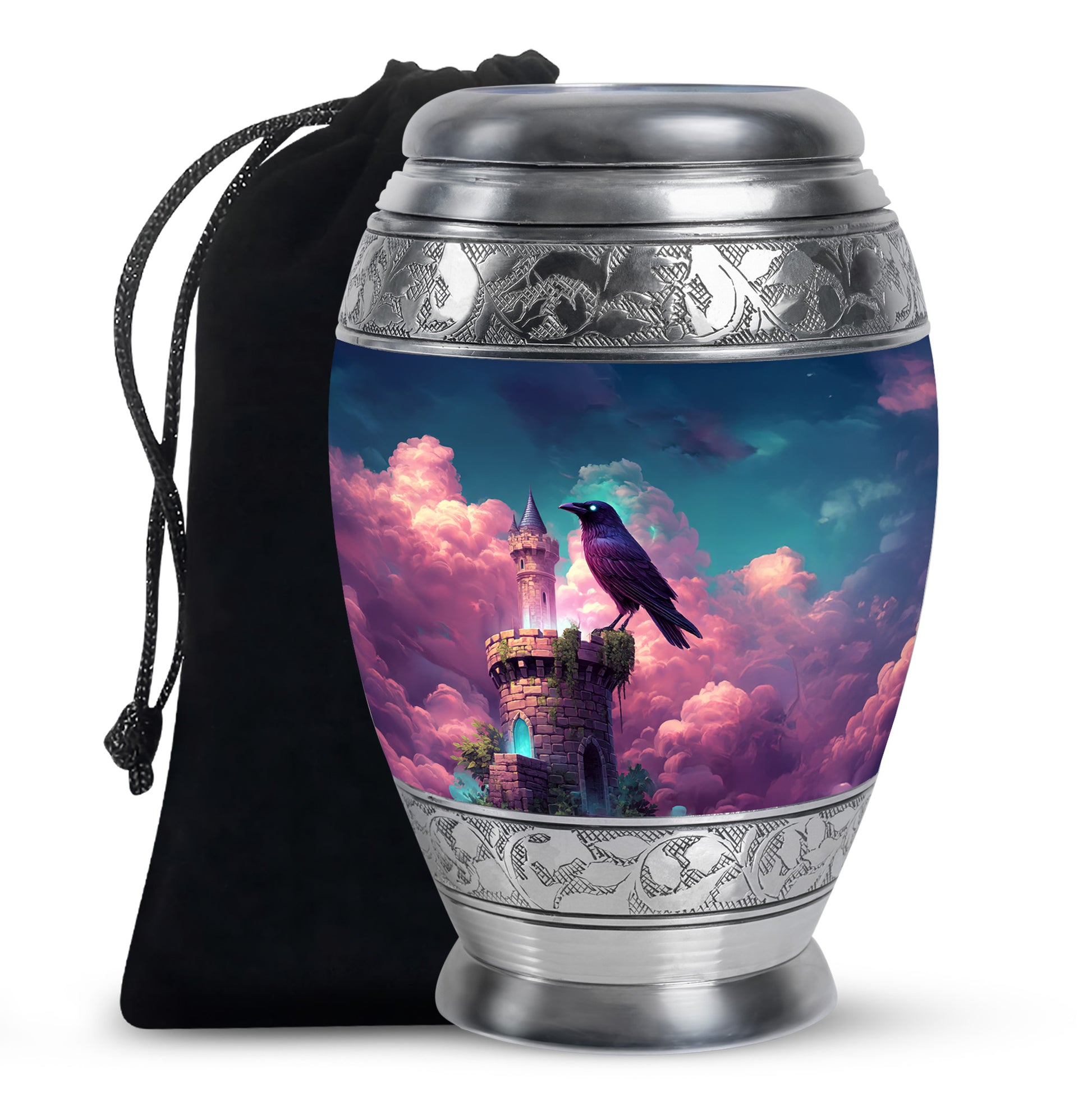 Raven Tower Memorial Urn - Bird Cremation Urn For Burial