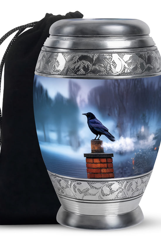 Raven Tribute Funeral Urn - Sky Memorial Urn For Adult Ashes
