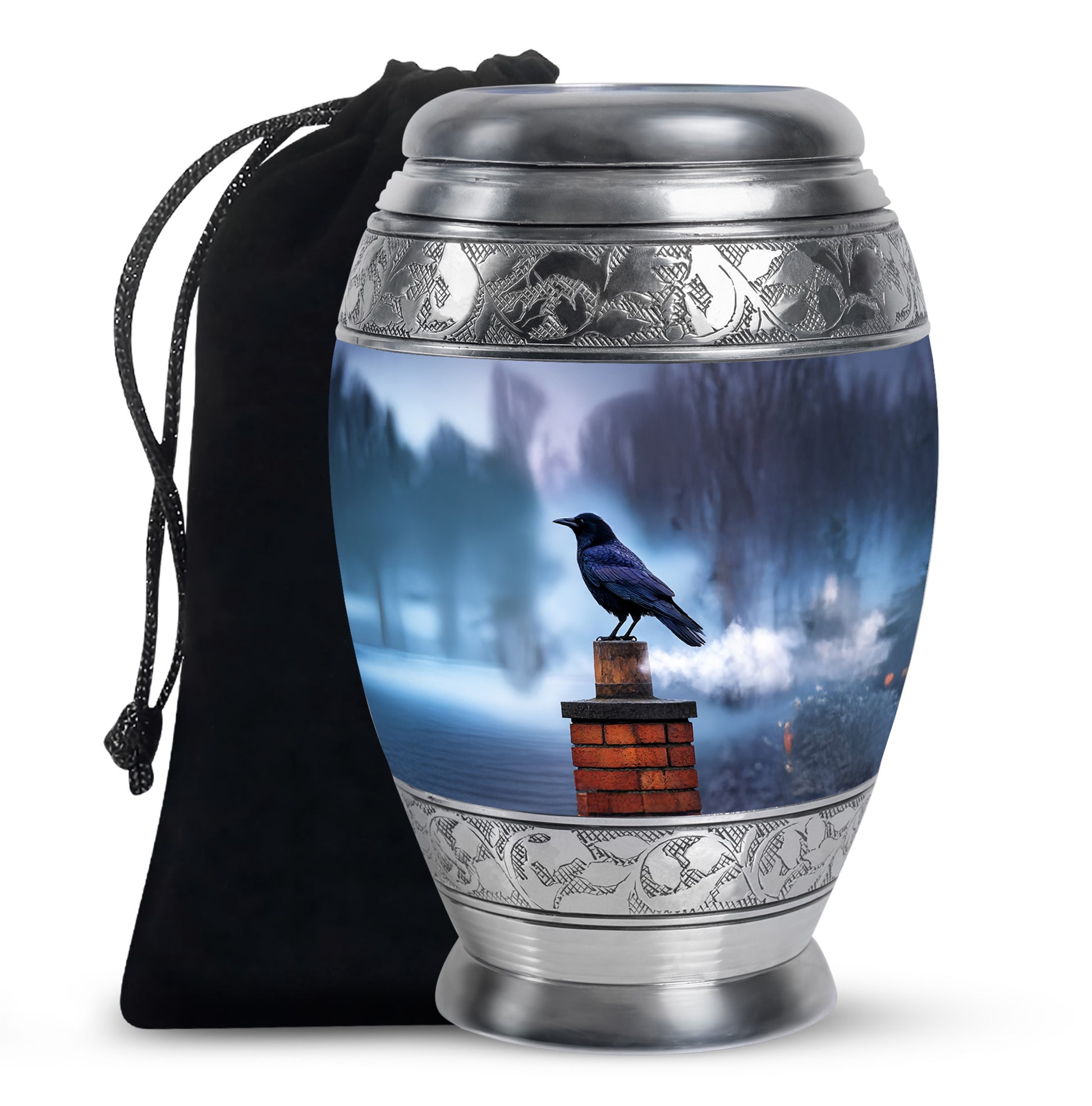 Raven Tribute Funeral Urn - Sky Memorial Urn For Adult Ashes