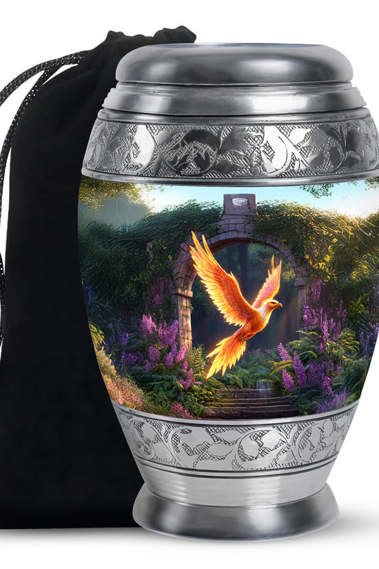 Phoenix Bird Memorial Urn - Golden Wing Cremation Urn For Funeral Ashes