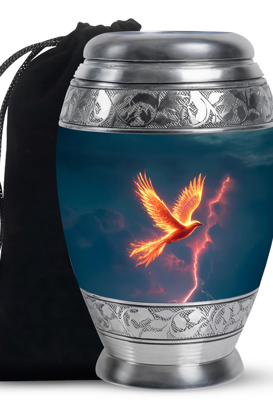 Flaming Phoenix Cremation Urn - Storm Bird Funeral Bird For Burial
