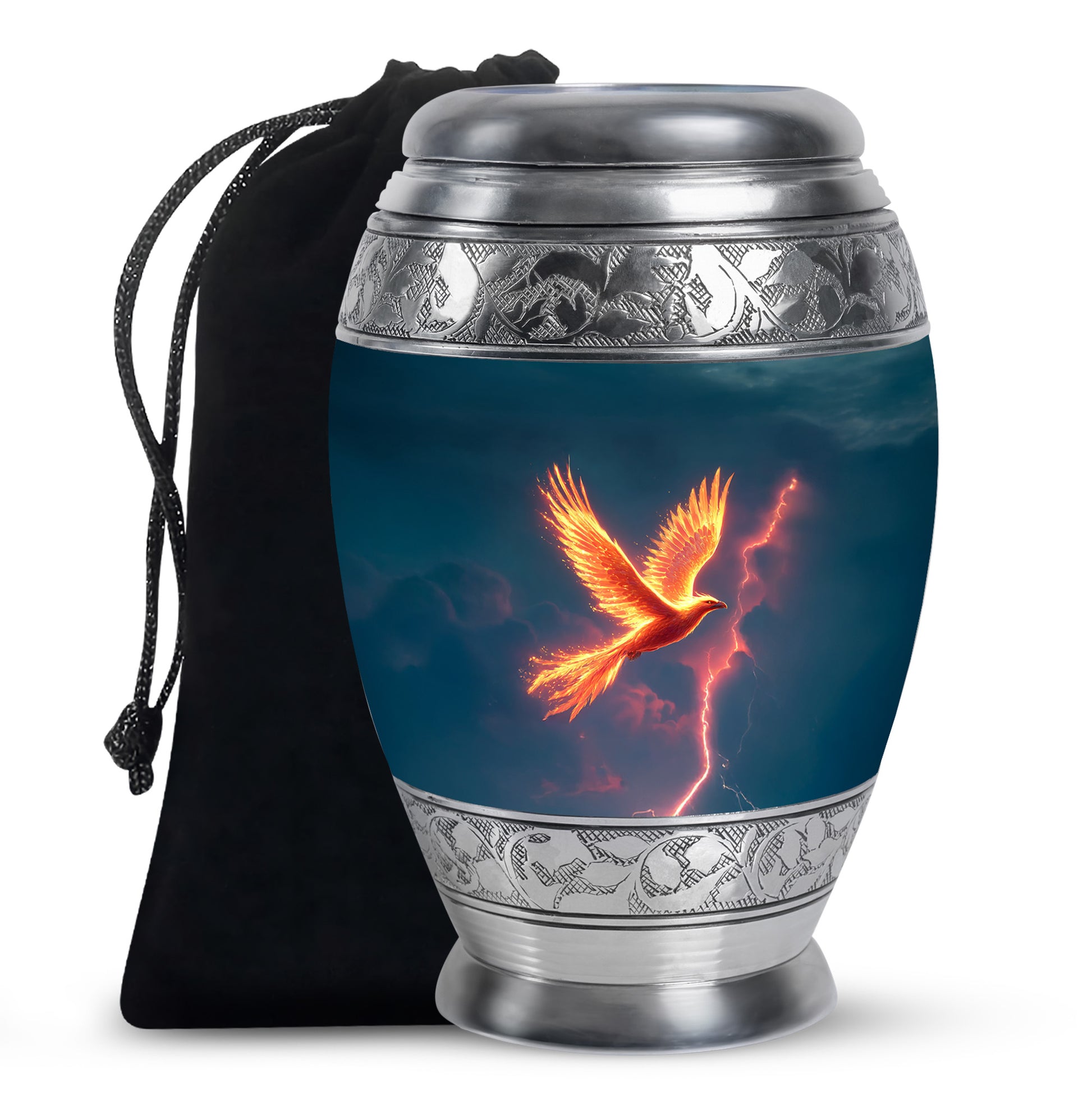 Flaming Phoenix Cremation Urn - Storm Bird Funeral Bird For Burial
