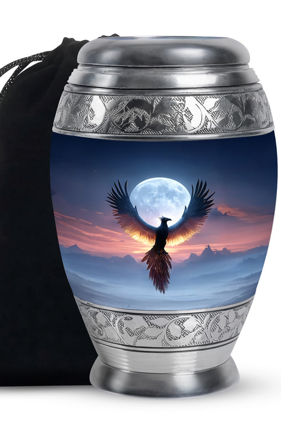 Moonlight Phoenix Memorial Urn - Night Sky Cremation Urn For Ashes