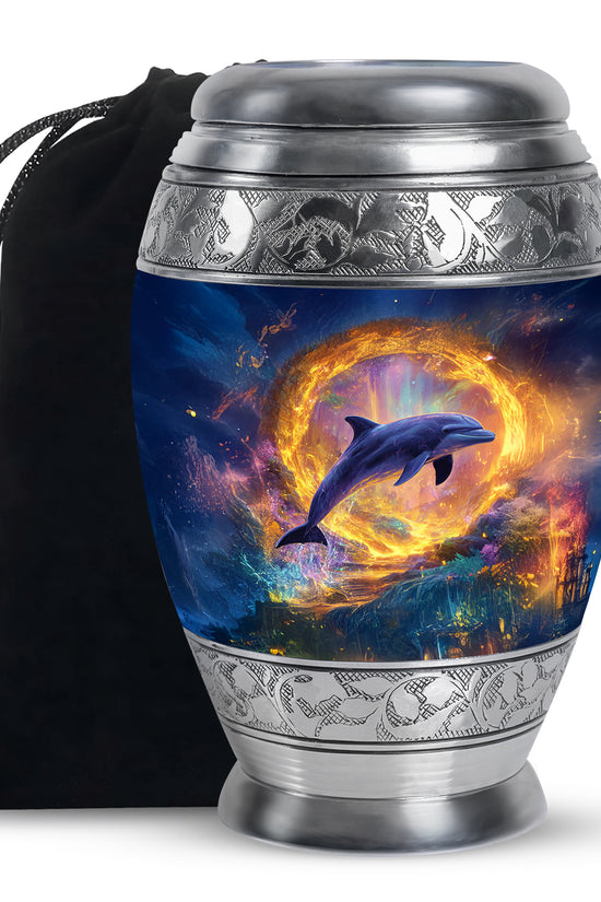 Dolphin Theme Funeral Urn - Beautiful Memorial Urn For Ashes
