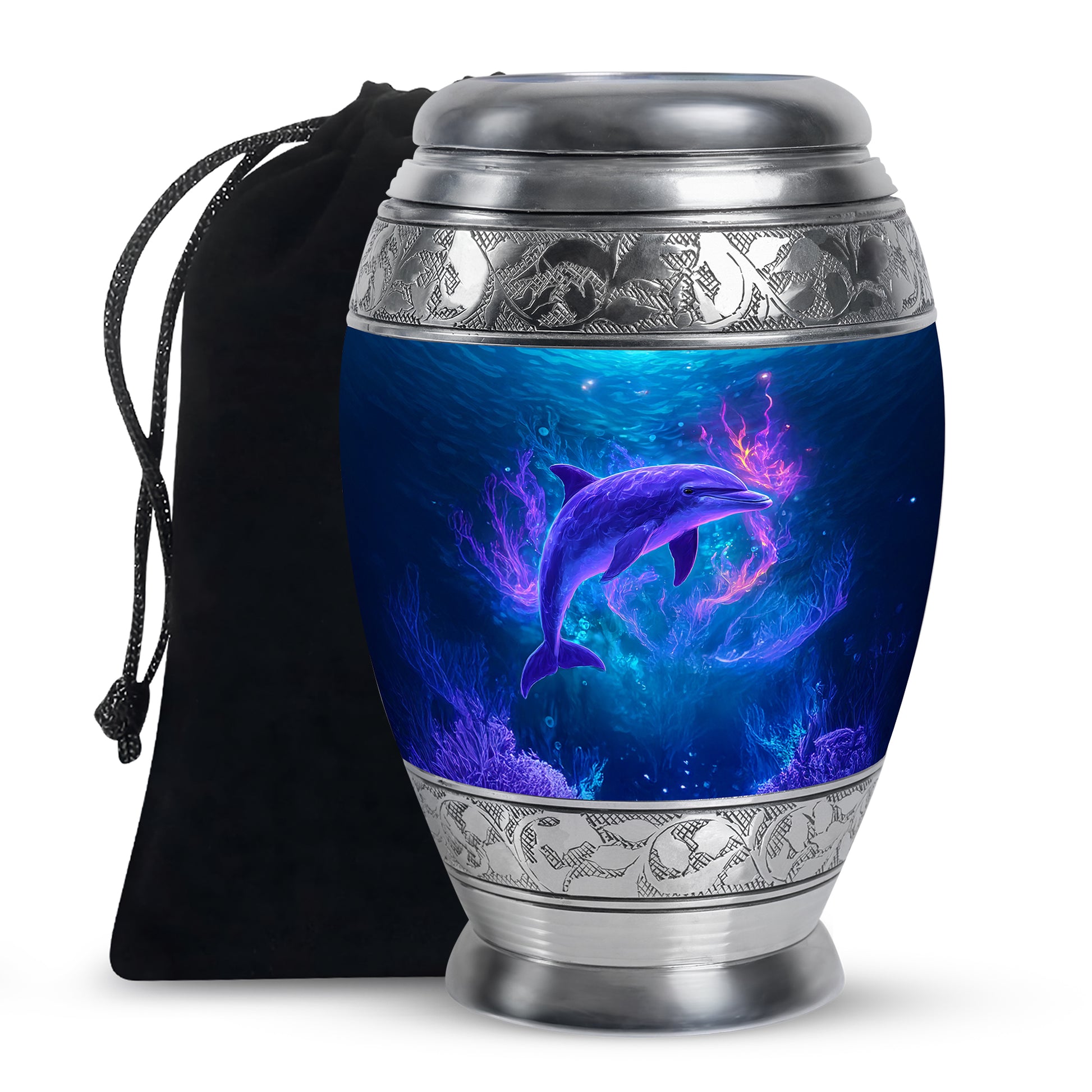 Neon Dolphin Cremation Urn - Fantasy Funeral Urn For Human Ashes