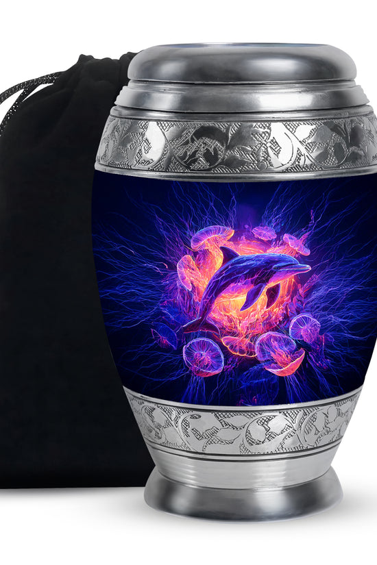 Ocean Dolphin Memorial Urn - Jellyfish Cremation Urn For Human Ashes
