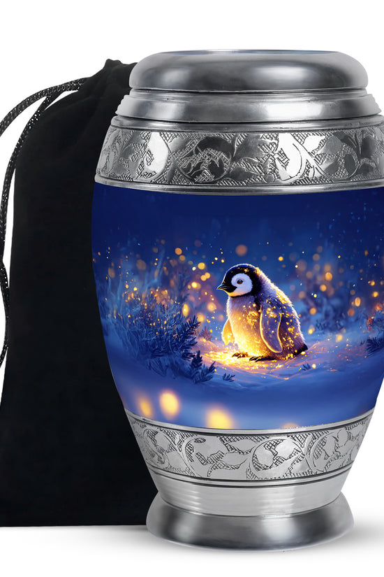 Penguin Cremation Urn - Beautiful Snow Funeral Urns For Human Ashes