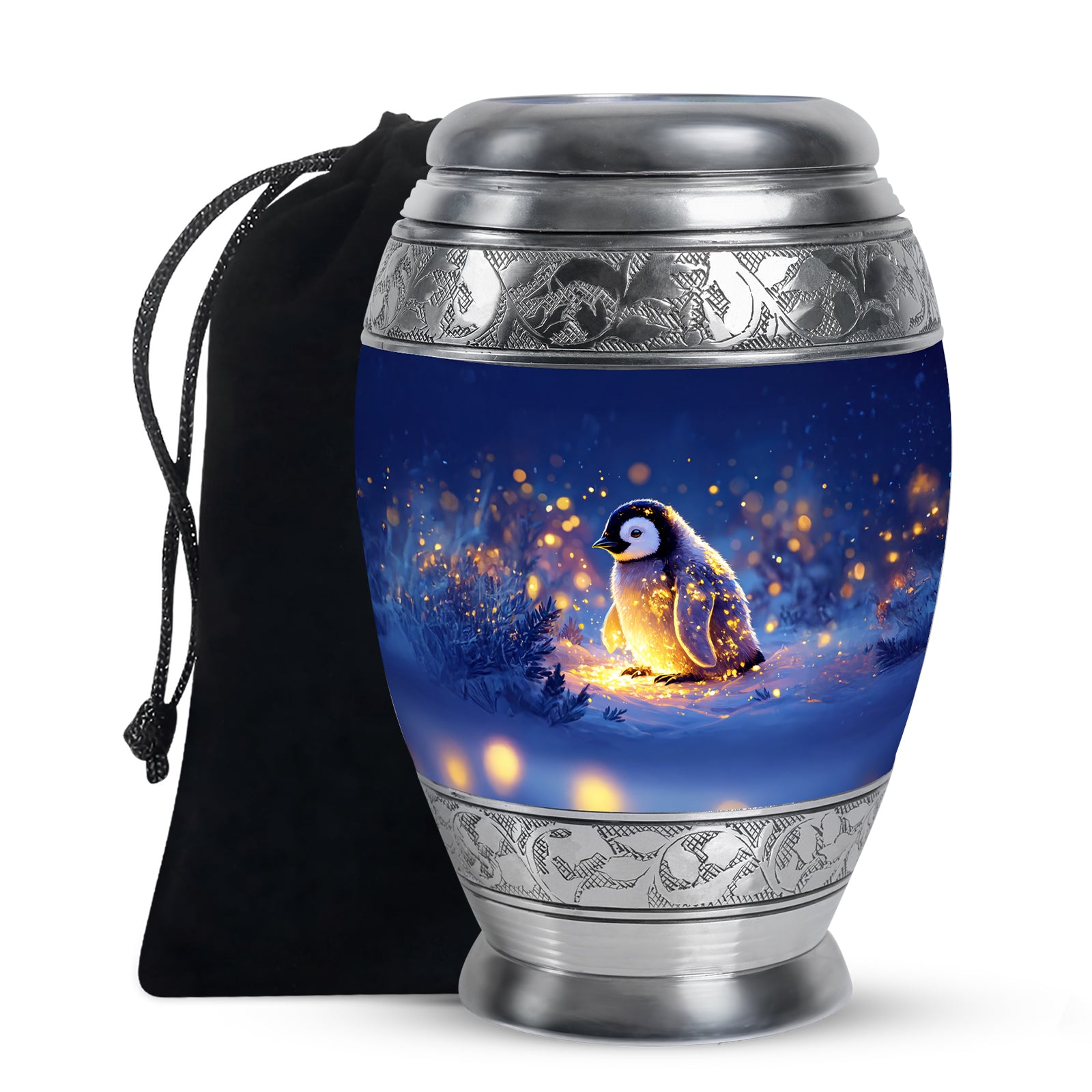 Penguin Cremation Urn - Beautiful Snow Funeral Urns For Human Ashes