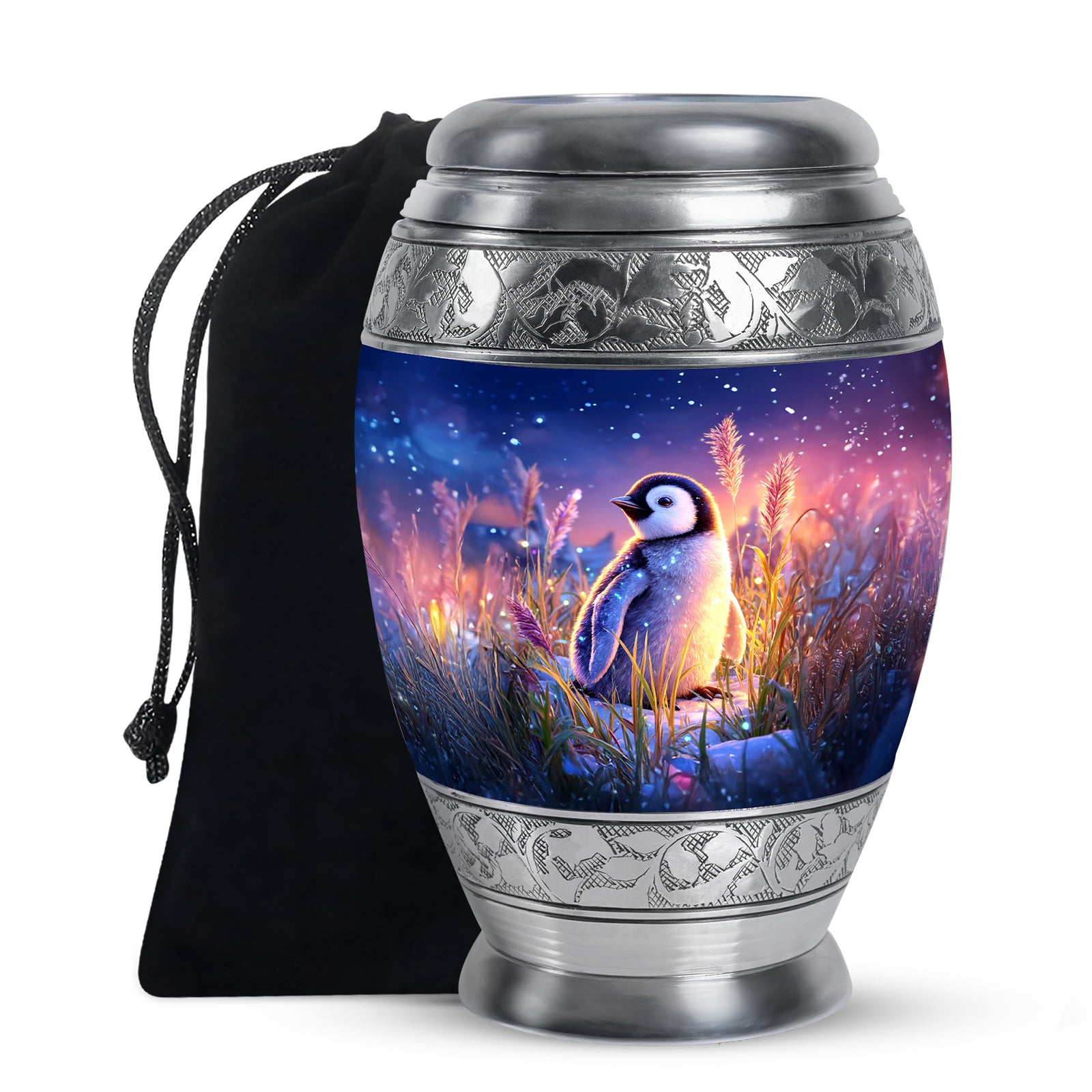 Blue Baby Penguin Urn - Decorative Memorial Urns For Human Ashes