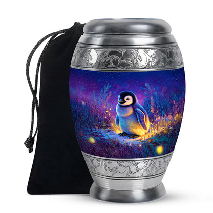 Baby Penguin Night Scenic Urn - Burial Container Urns For Human Ashes