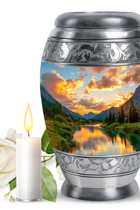 Sunset Lake MemorialUrn - Beautiful Nature Funeral Urn For Loved Ones
