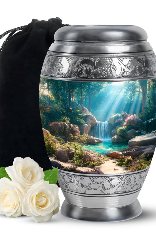 Peaceful Forest Memorial Urn - Beautiful Cremation Urn For Human Ashes
