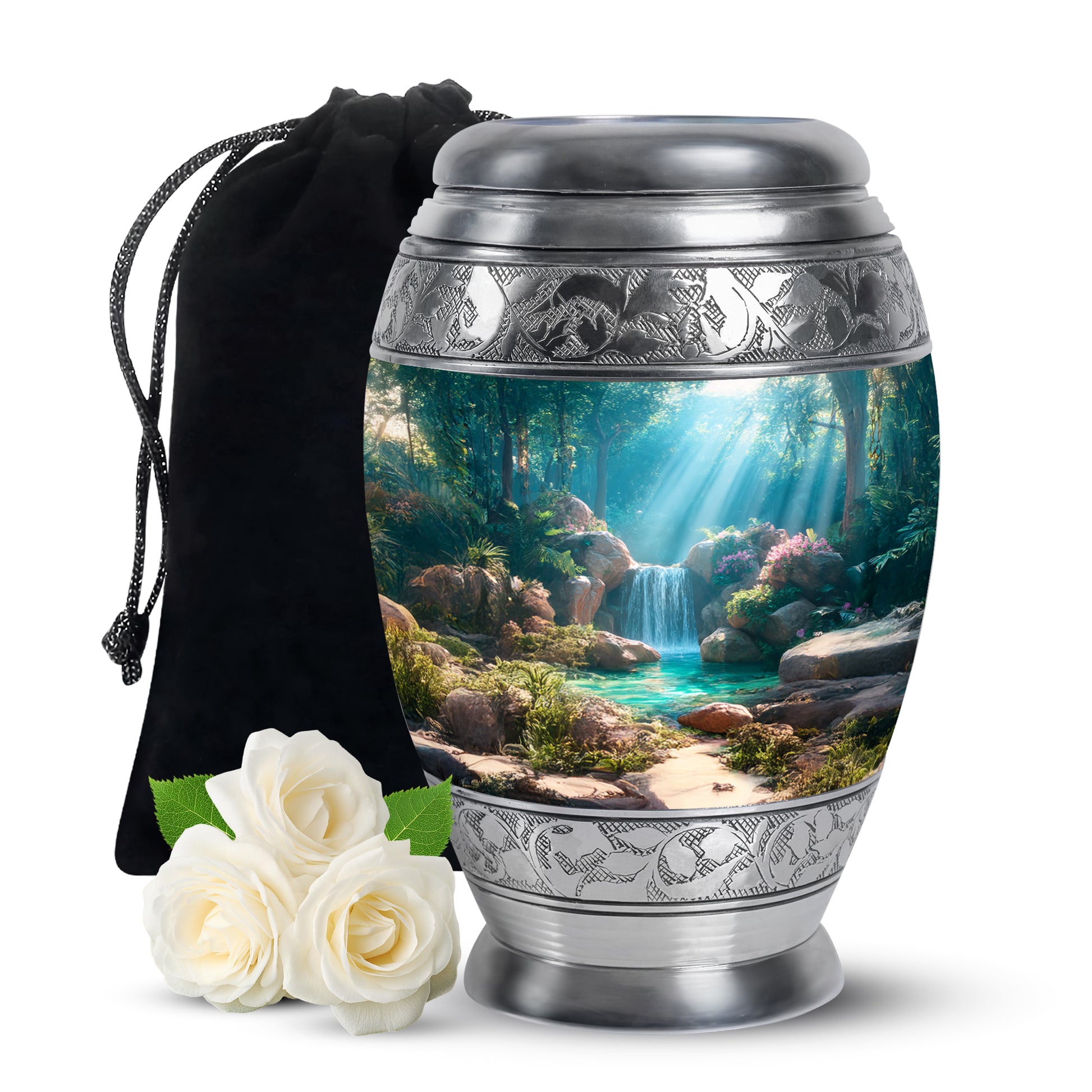 Peaceful Forest Memorial Urn - Beautiful Cremation Urn For Human Ashes